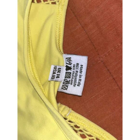 Melissa Odabash Sports Luxe Yellow Mesh Sleeve Athletic Top 10 - Picture 5 of 7